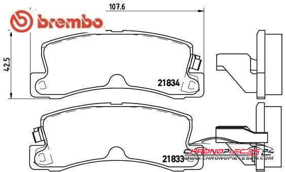 Achat de BREMBO P 83 015 Kit de plaquettes de frein, frein à disque pas chères