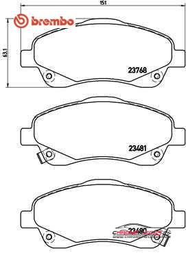 Achat de BREMBO P 83 046 Kit de plaquettes de frein, frein à disque pas chères