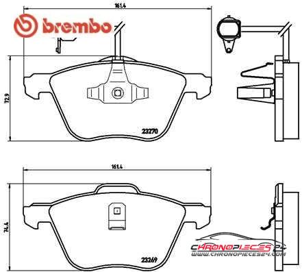 Achat de BREMBO P 85 061 Kit de plaquettes de frein, frein à disque pas chères