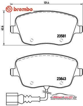 Achat de BREMBO P 85 077 Kit de plaquettes de frein, frein à disque pas chères