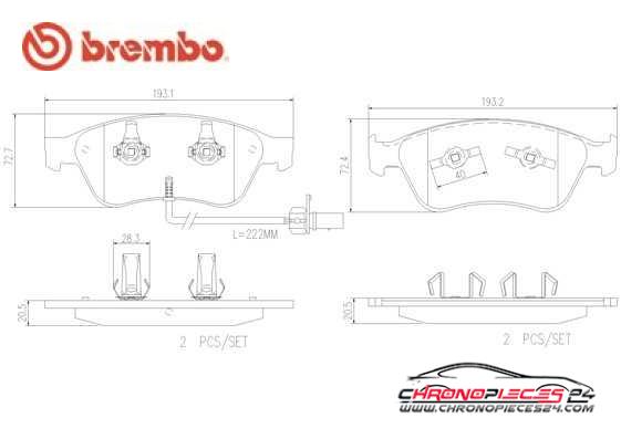 Achat de BREMBO P 85 102 Kit de plaquettes de frein, frein à disque pas chères