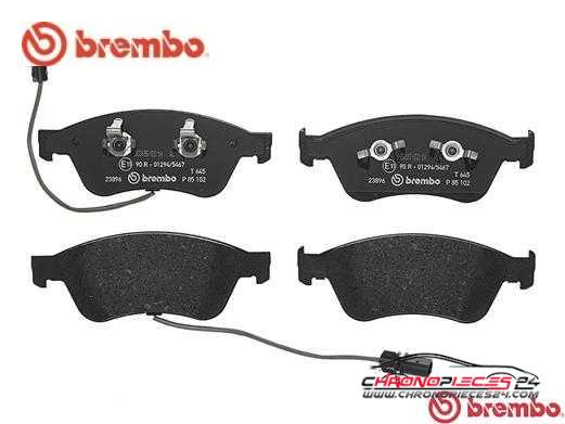 Achat de BREMBO P 85 102 Kit de plaquettes de frein, frein à disque pas chères