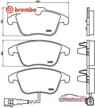 Achat de BREMBO P 85 112 Kit de plaquettes de frein, frein à disque pas chères