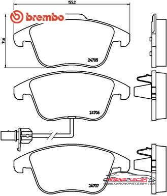 Achat de BREMBO P 85 113 Kit de plaquettes de frein, frein à disque pas chères