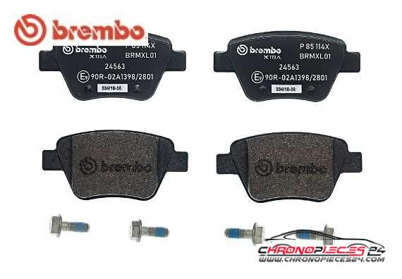 Achat de BREMBO P 85 114X Kit de plaquettes de frein, frein à disque pas chères