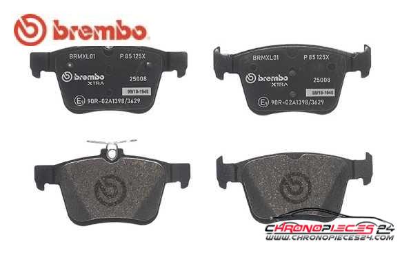 Achat de BREMBO P 85 125X Kit de plaquettes de frein, frein à disque pas chères