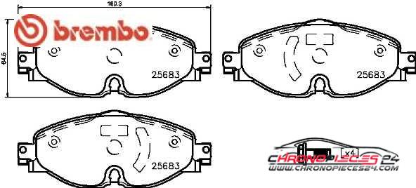 Achat de BREMBO P 85 147 Kit de plaquettes de frein, frein à disque pas chères