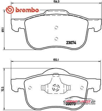 Achat de BREMBO P 86 016 Kit de plaquettes de frein, frein à disque pas chères