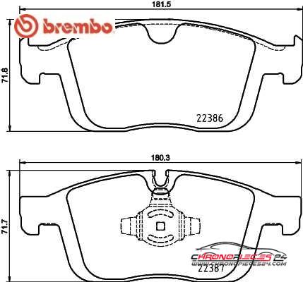 Achat de BREMBO P 86 026 Kit de plaquettes de frein, frein à disque pas chères