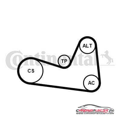 Achat de CONTITECH 6PK1200K1 Jeu de courroies trapézoïdales à nervures pas chères