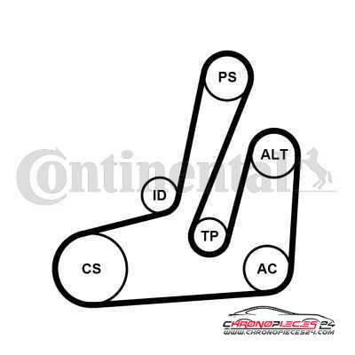 Achat de CONTITECH 6PK1390K1 Jeu de courroies trapézoïdales à nervures pas chères