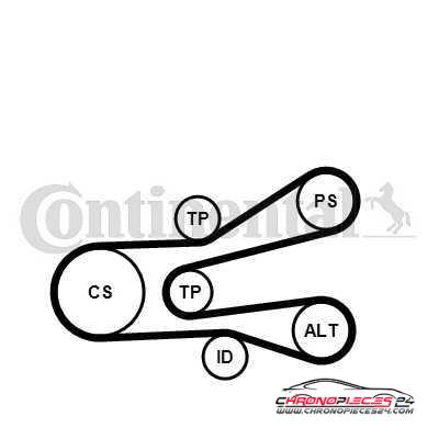 Achat de CONTITECH 6PK1440K1 Jeu de courroies trapézoïdales à nervures pas chères