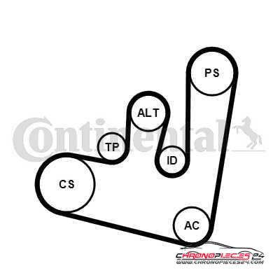 Achat de CONTITECH 6PK1660K1 Jeu de courroies trapézoïdales à nervures pas chères