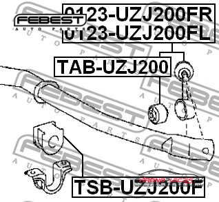 Achat de FEBEST 0123-UZJ200FL Entretoise/tige, stabilisateur pas chères