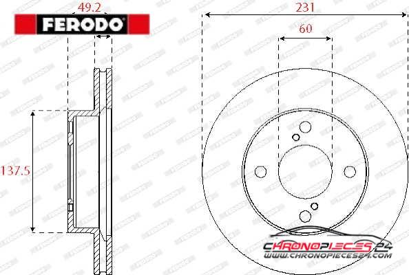 Achat de FERODO DDF2689C Disque de frein pas chères