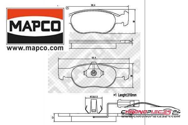 Achat de MAPCO 6404 Kit de plaquettes de frein, frein à disque pas chères