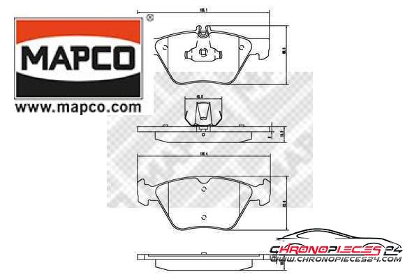 Achat de MAPCO 6515 Kit de plaquettes de frein, frein à disque pas chères