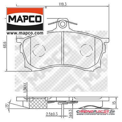 Achat de MAPCO 6684 Kit de plaquettes de frein, frein à disque pas chères