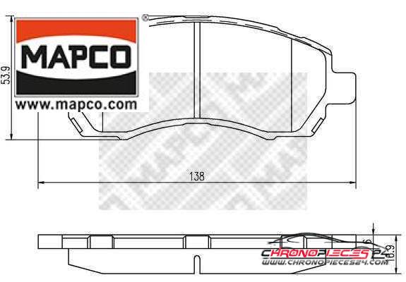 Achat de MAPCO 6844 Kit de plaquettes de frein, frein à disque pas chères