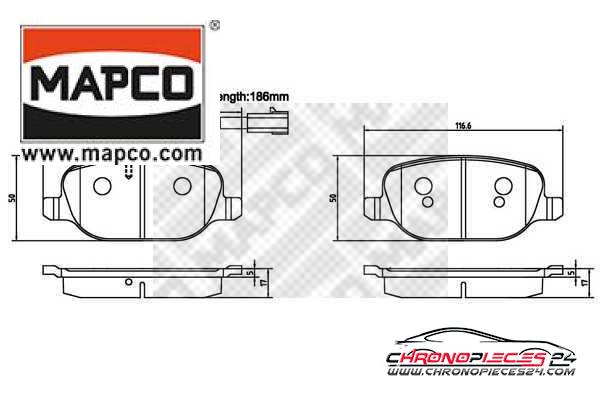 Achat de MAPCO 6907 Kit de plaquettes de frein, frein à disque pas chères