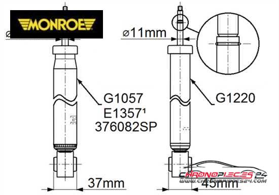 Achat de MONROE G1057 Amortisseur pas chères