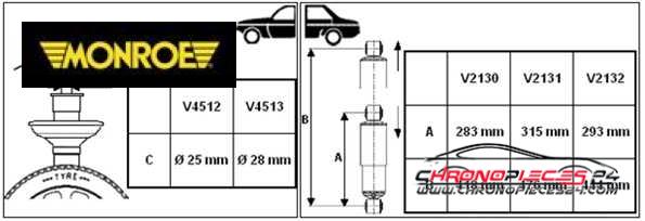 Achat de MONROE V2132 Amortisseur pas chères