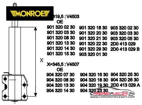 Achat de MONROE V4503 Amortisseur pas chères