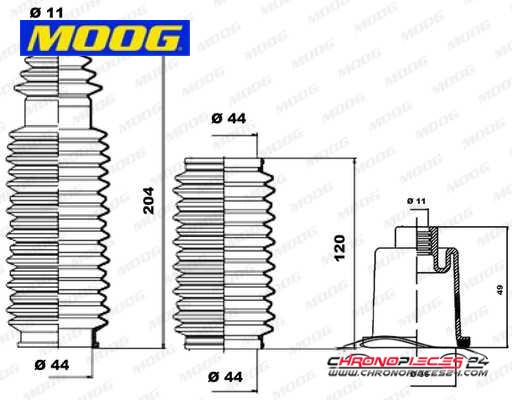 Achat de MOOG K150043 Jeu de joints-soufflets, direction pas chères