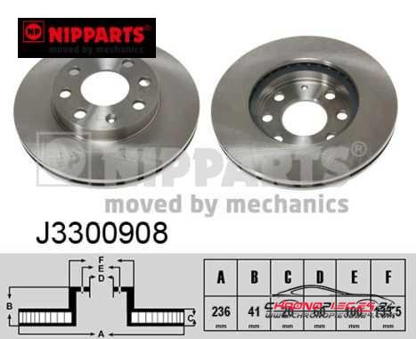 Achat de NIPPARTS J3300908 Disque de frein pas chères