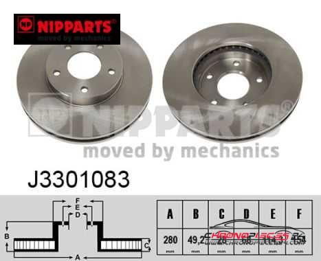 Achat de NIPPARTS J3301083 Disque de frein pas chères