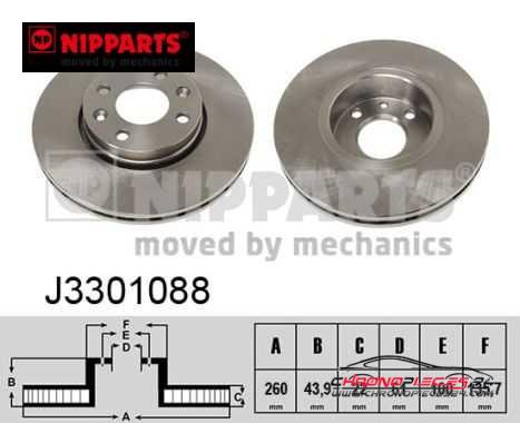 Achat de NIPPARTS J3301088 Disque de frein pas chères