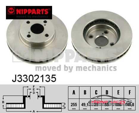 Achat de NIPPARTS J3302135 Disque de frein pas chères