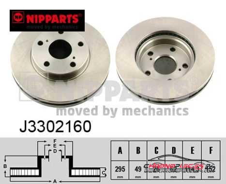 Achat de NIPPARTS J3302160 Disque de frein pas chères