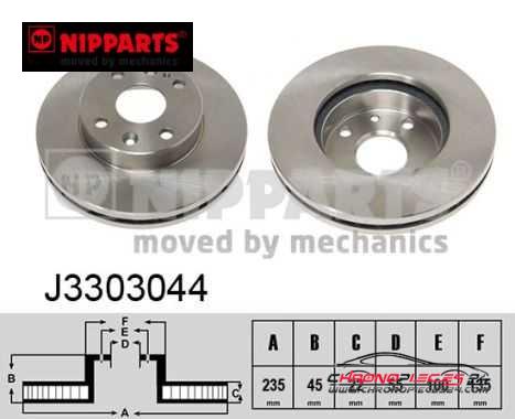 Achat de NIPPARTS J3303044 Disque de frein pas chères