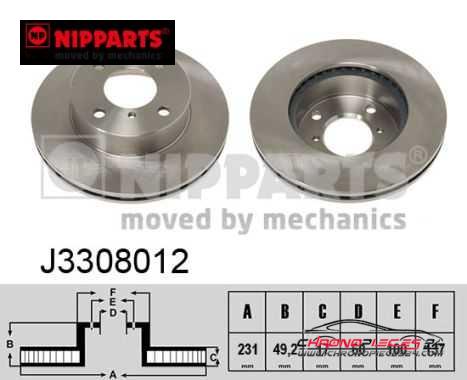 Achat de NIPPARTS J3308012 Disque de frein pas chères