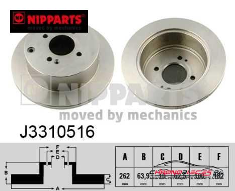 Achat de NIPPARTS J3310516 Disque de frein pas chères