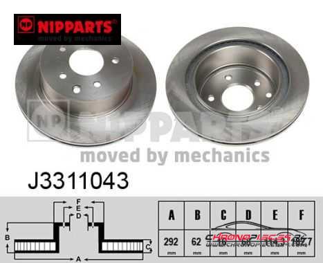 Achat de NIPPARTS J3311043 Disque de frein pas chères