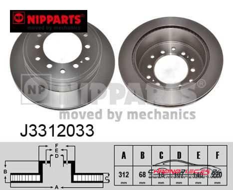 Achat de NIPPARTS J3312033 Disque de frein pas chères