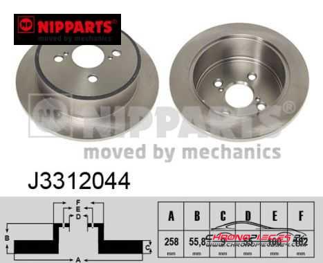 Achat de NIPPARTS J3312044 Disque de frein pas chères