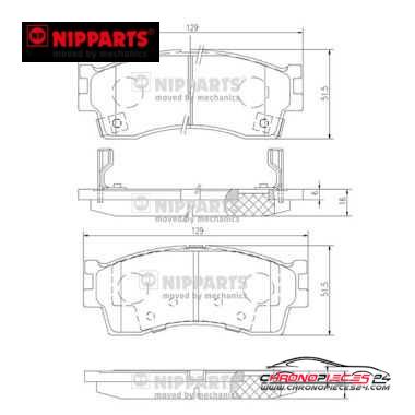 Achat de NIPPARTS J3600308 Kit de plaquettes de frein, frein à disque pas chères