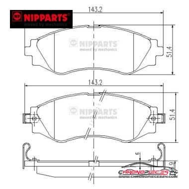 Achat de NIPPARTS J3600902 Kit de plaquettes de frein, frein à disque pas chères