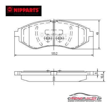 Achat de NIPPARTS J3600911 Kit de plaquettes de frein, frein à disque pas chères