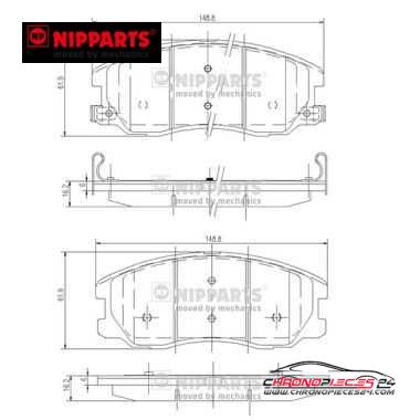 Achat de NIPPARTS J3600913 Kit de plaquettes de frein, frein à disque pas chères