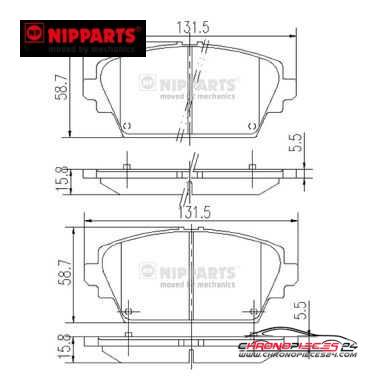 Achat de NIPPARTS J3601072 Kit de plaquettes de frein, frein à disque pas chères