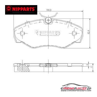 Achat de NIPPARTS J3601080 Kit de plaquettes de frein, frein à disque pas chères