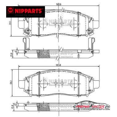 Achat de NIPPARTS J3601095 Kit de plaquettes de frein, frein à disque pas chères