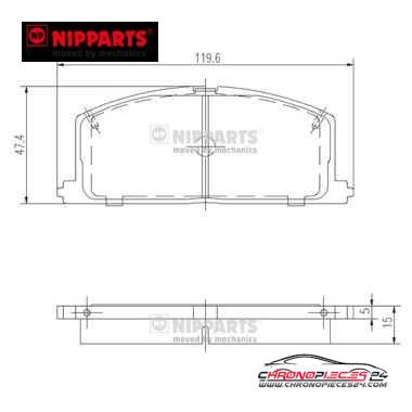 Achat de NIPPARTS J3602035 Kit de plaquettes de frein, frein à disque pas chères