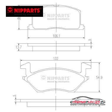 Achat de NIPPARTS J3602057 Kit de plaquettes de frein, frein à disque pas chères