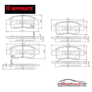 Achat de NIPPARTS J3602086 Kit de plaquettes de frein, frein à disque pas chères