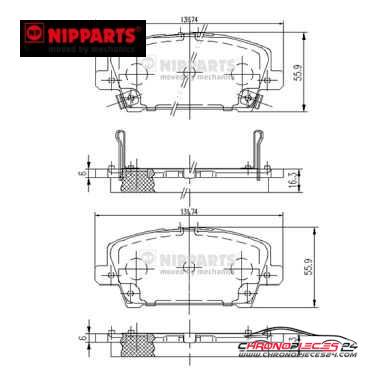 Achat de NIPPARTS J3604065 Kit de plaquettes de frein, frein à disque pas chères